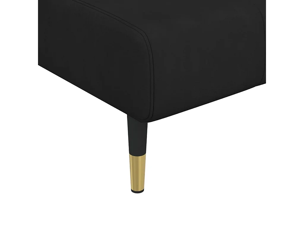 Slaapbank L-vormig 275x140x70 cm fluweel zwart