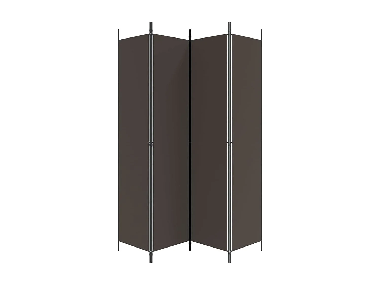 4-tlg. Paravent Braun 200x220 cm Stoff