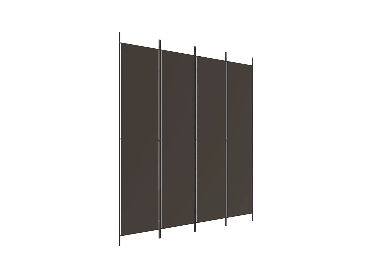 Cloison de séparation 4 panneaux Marron 200x220 cm Tissu