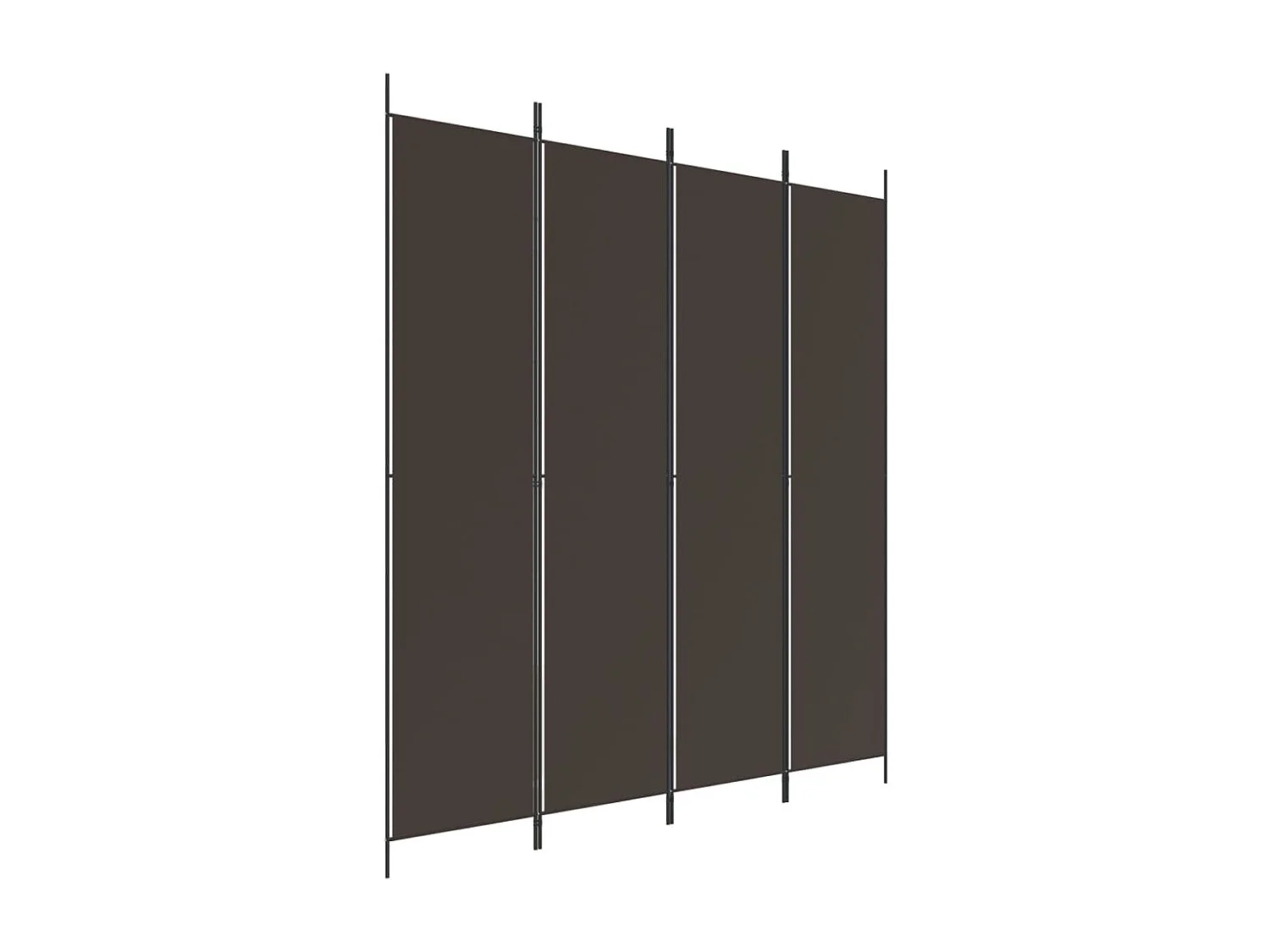 Cloison de séparation 4 panneaux Marron 200x220 cm Tissu