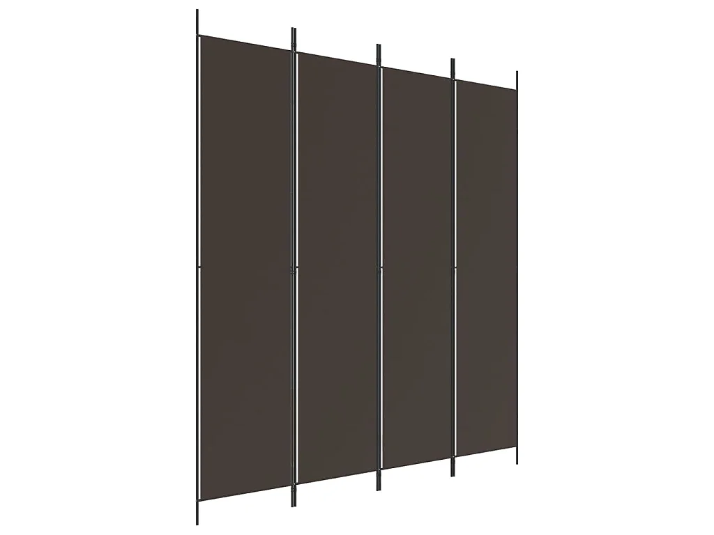 4-tlg. Paravent Braun 200x220 cm Stoff
