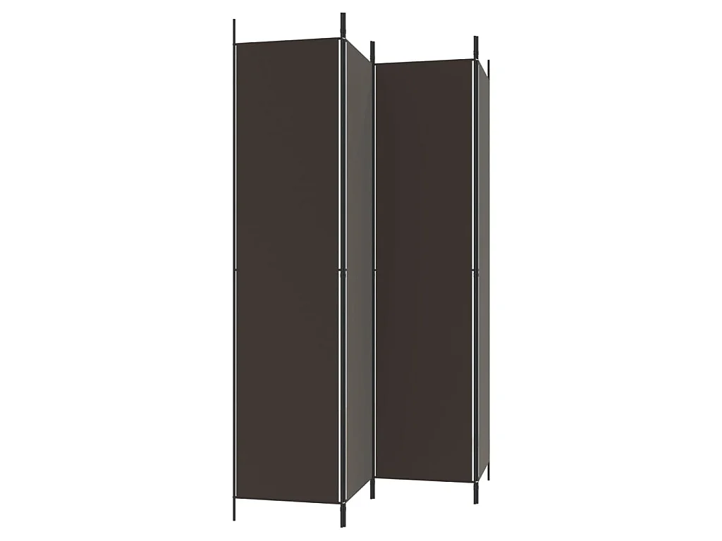 4-tlg. Paravent Braun 200x220 cm Stoff