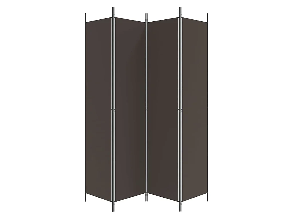 4-tlg. Paravent Braun 200x220 cm Stoff