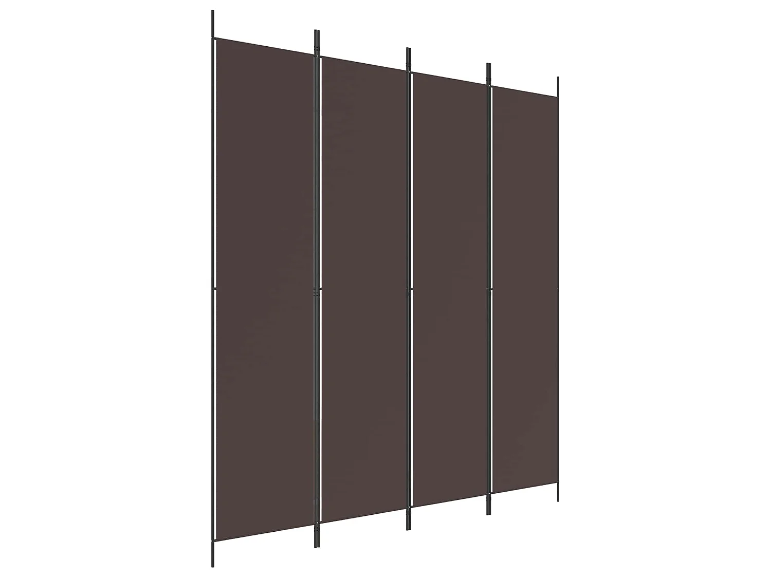 Paravent 4 panneaux Marron 200x220 cm Tissu