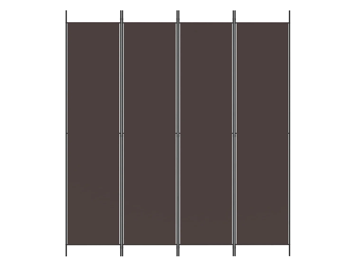 Paravent 4 panneaux Marron 200x220 cm Tissu