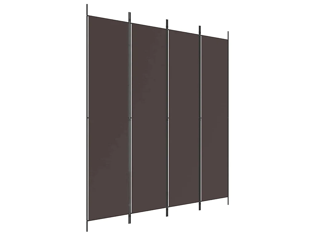 Paravent 4 panneaux Marron 200x220 cm Tissu