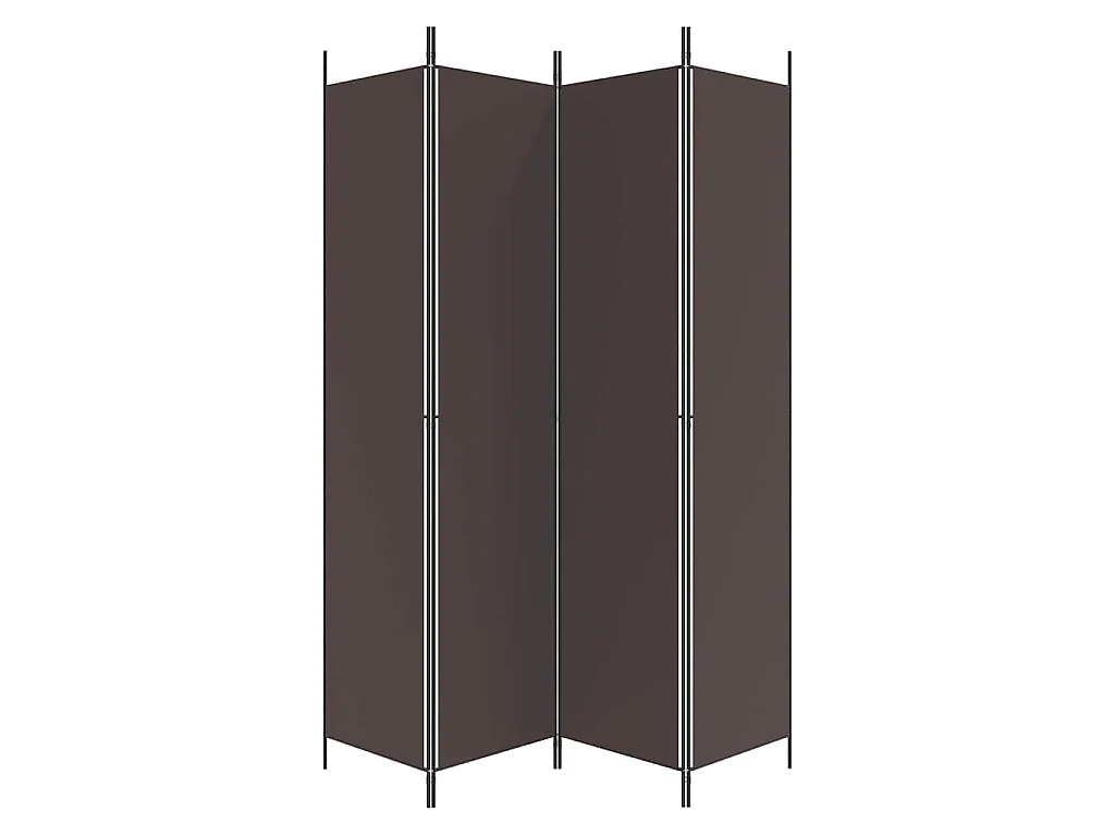Paravent 4 panneaux Marron 200x220 cm Tissu