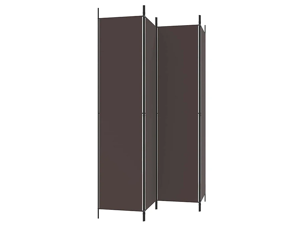 Paravent 4 panneaux Marron 200x220 cm Tissu