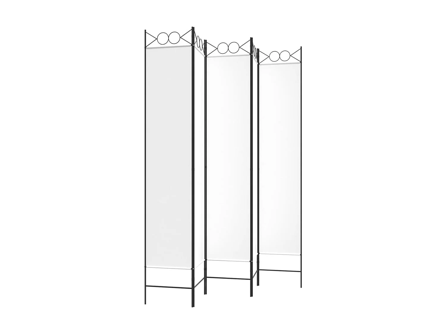 5-tlg. Paravent Weiß 200x220 cm Stoff