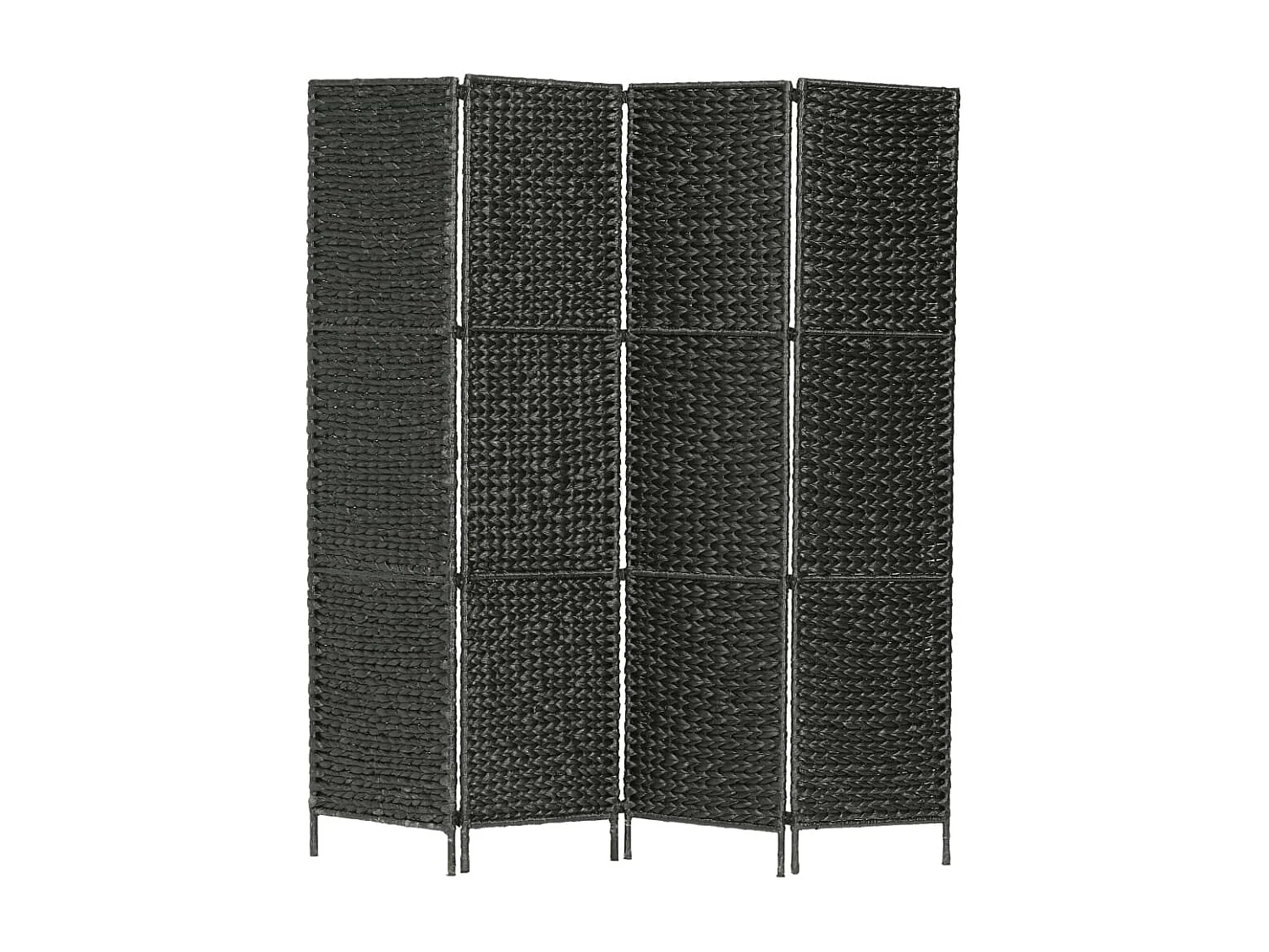 4-teiliger Paravent Schwarz 154×160 cm Wasserhyazinthe