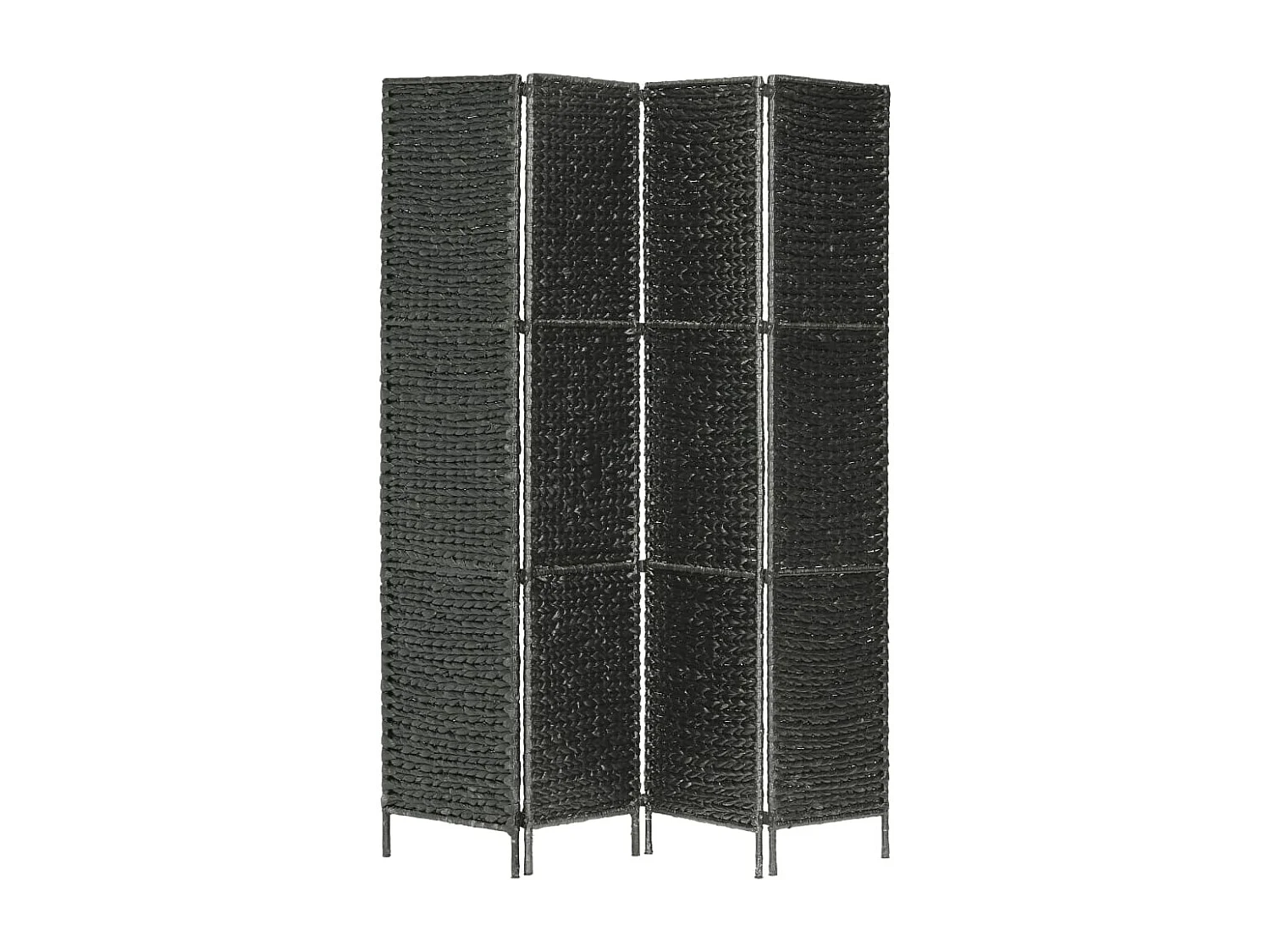 4-teiliger Paravent Schwarz 154×160 cm Wasserhyazinthe