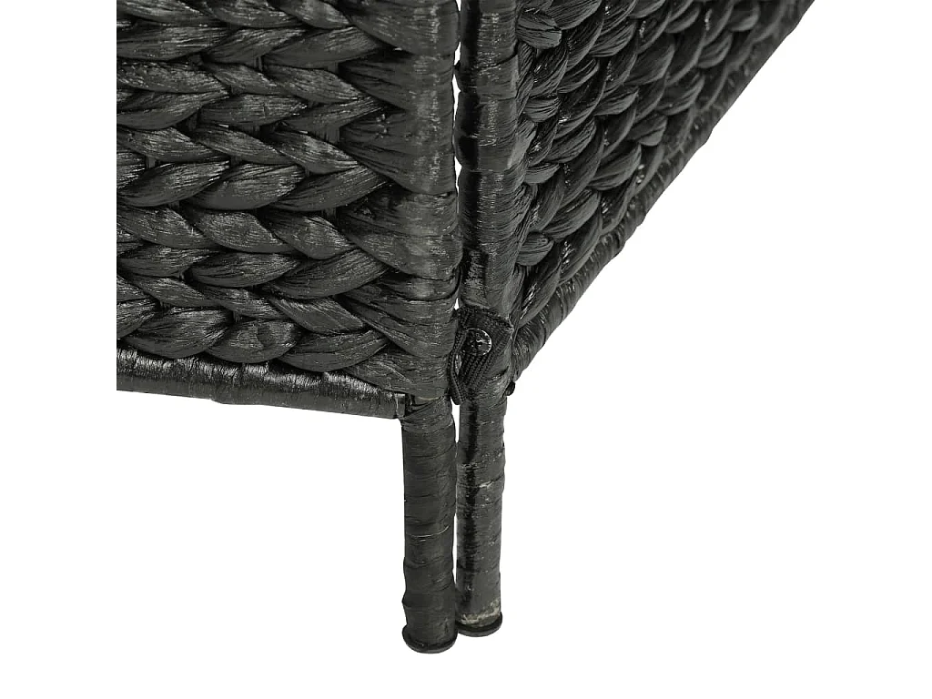 4-teiliger Paravent Schwarz 154×160 cm Wasserhyazinthe