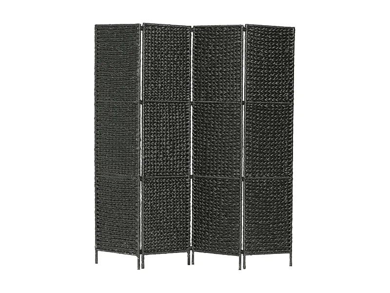4-teiliger Paravent Schwarz 154×160 cm Wasserhyazinthe