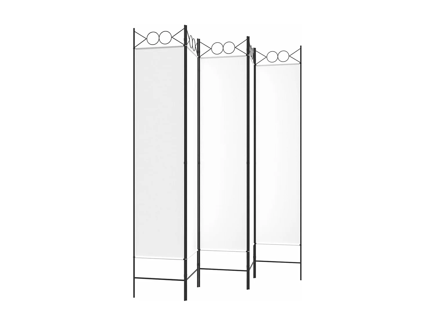 Biombo divisor de 5 paneles de tela blanco 200x200 cm