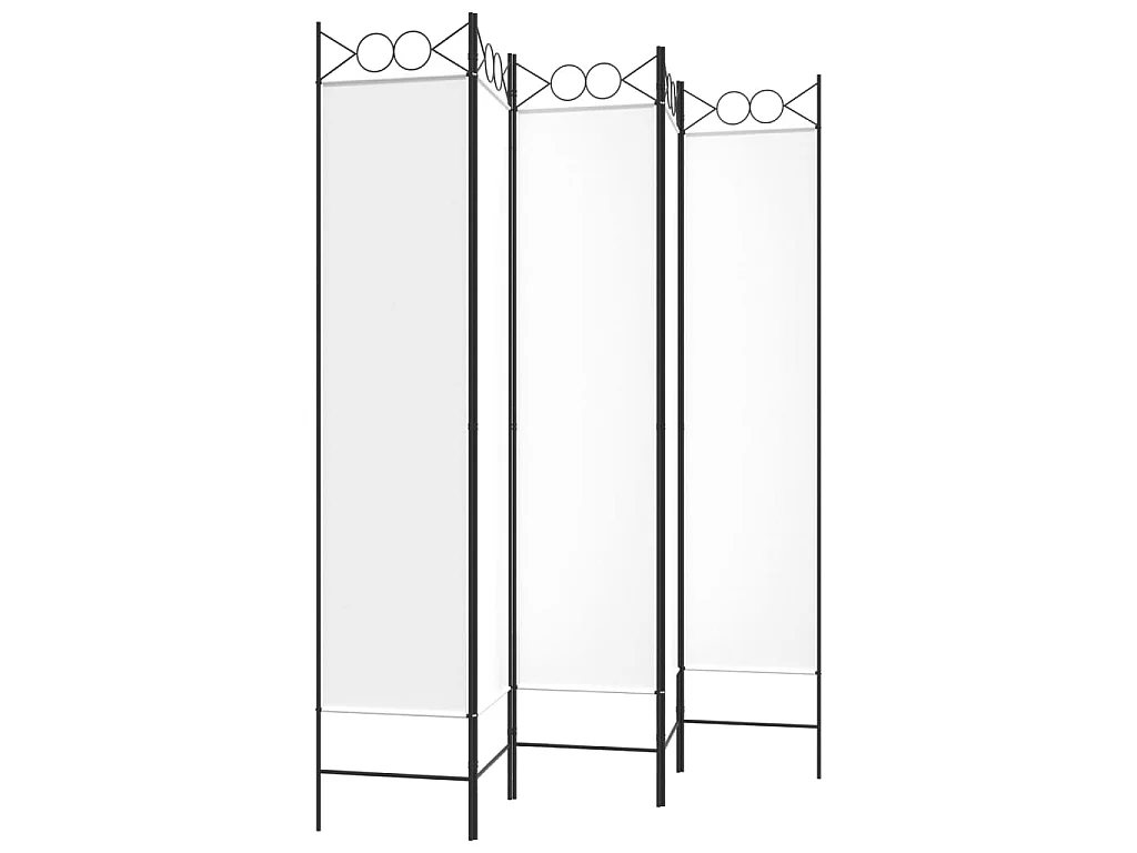 Paravent 5 panneaux Blanc 200x200 cm Tissu