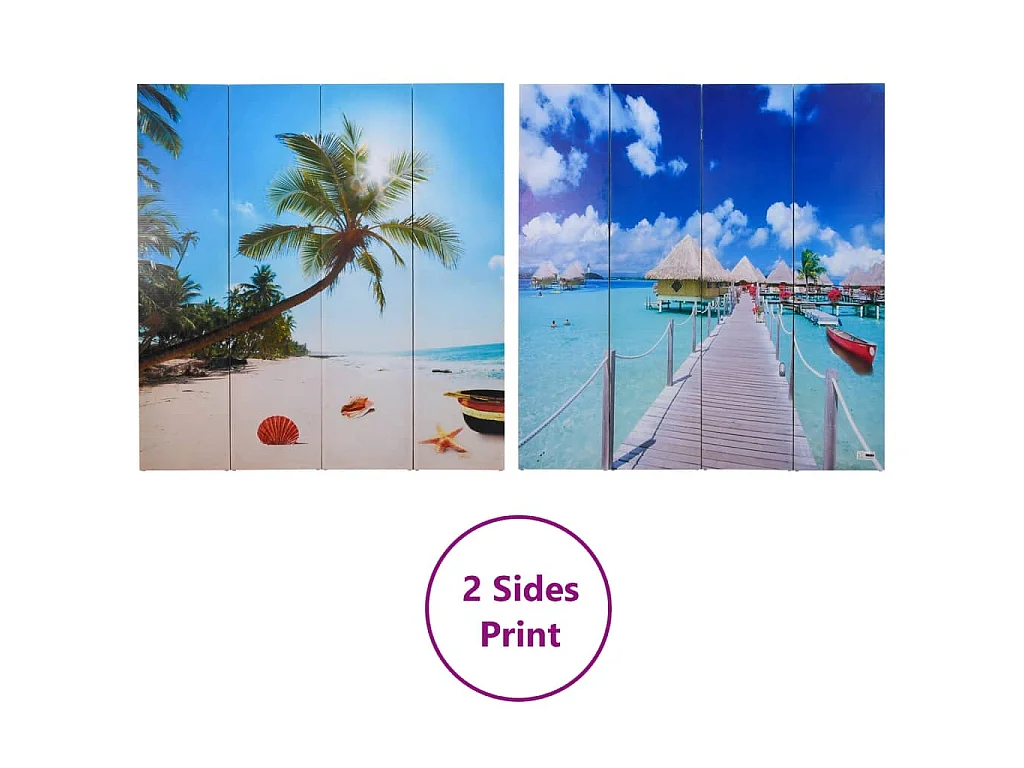 Paravent pliable 160 x 170 cm Plage
