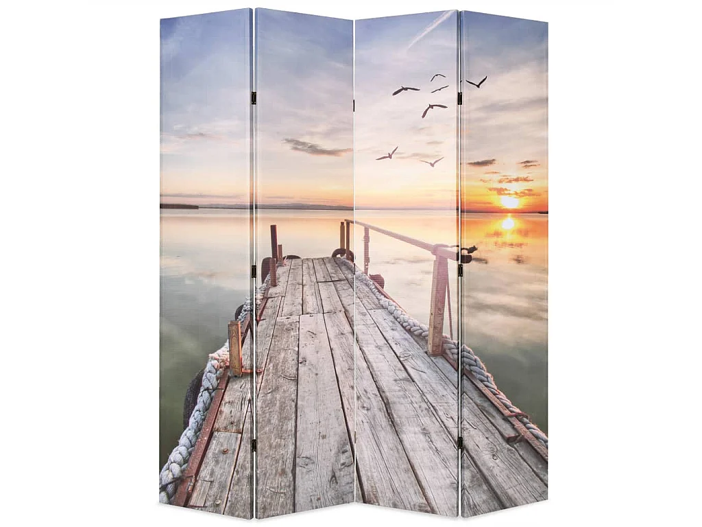 Paravent pliable 160 x 170 cm Lac