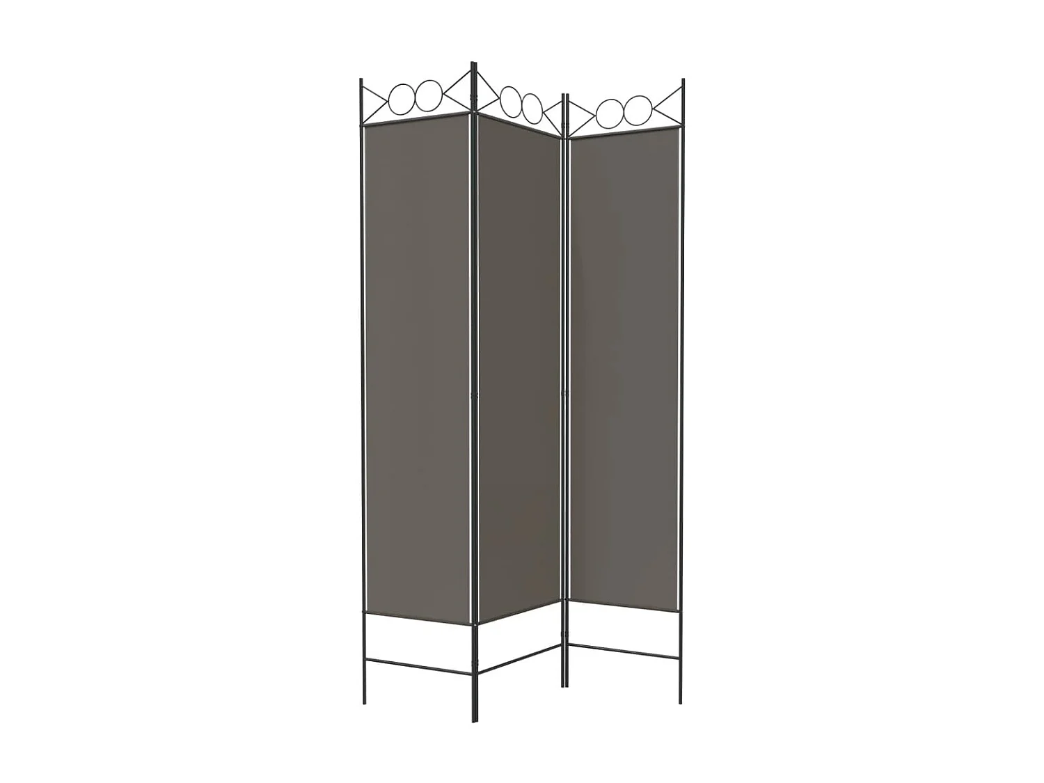 Cloison de séparation 3 panneaux Anthracite 120x220 cm Tissu