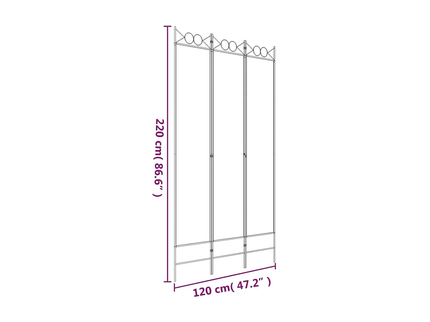 Cloison de séparation 3 panneaux Anthracite 120x220 cm Tissu