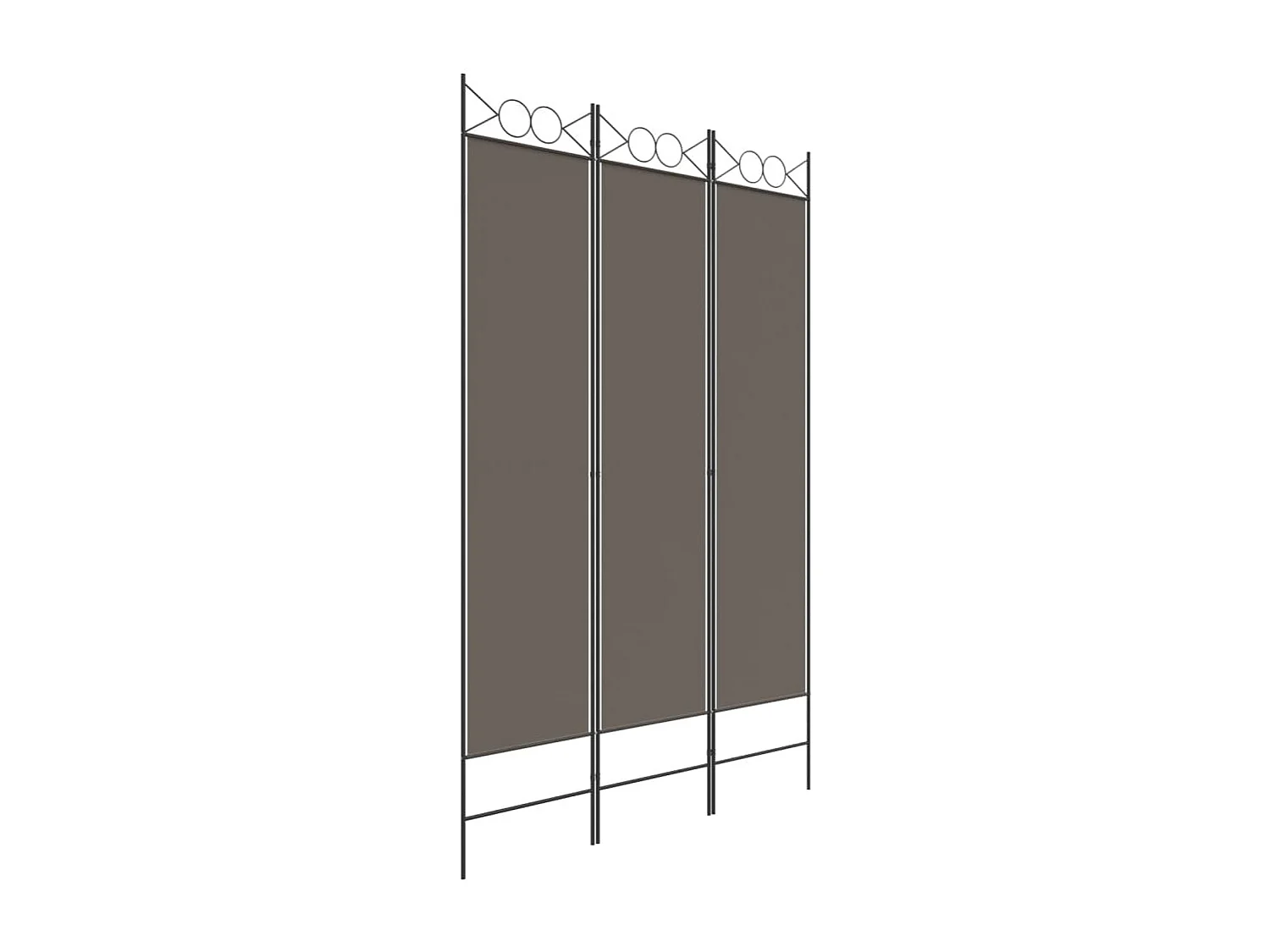 Cloison de séparation 3 panneaux Anthracite 120x220 cm Tissu