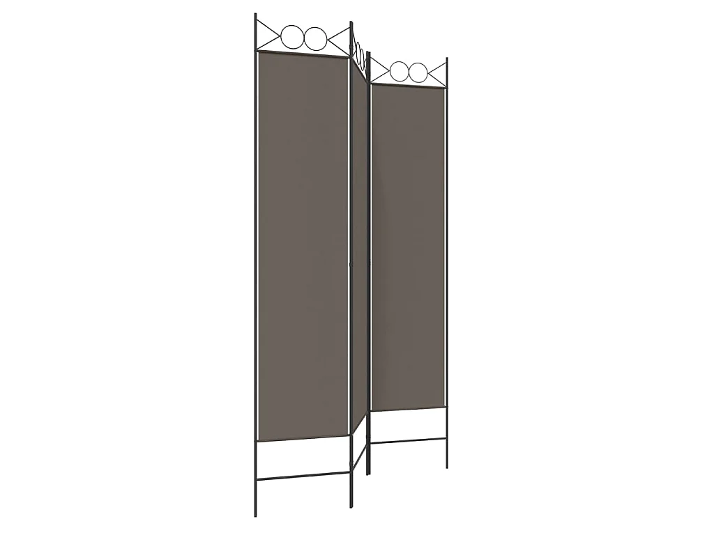 Paravent 3 panneaux Anthracite 120x220 cm Tissu