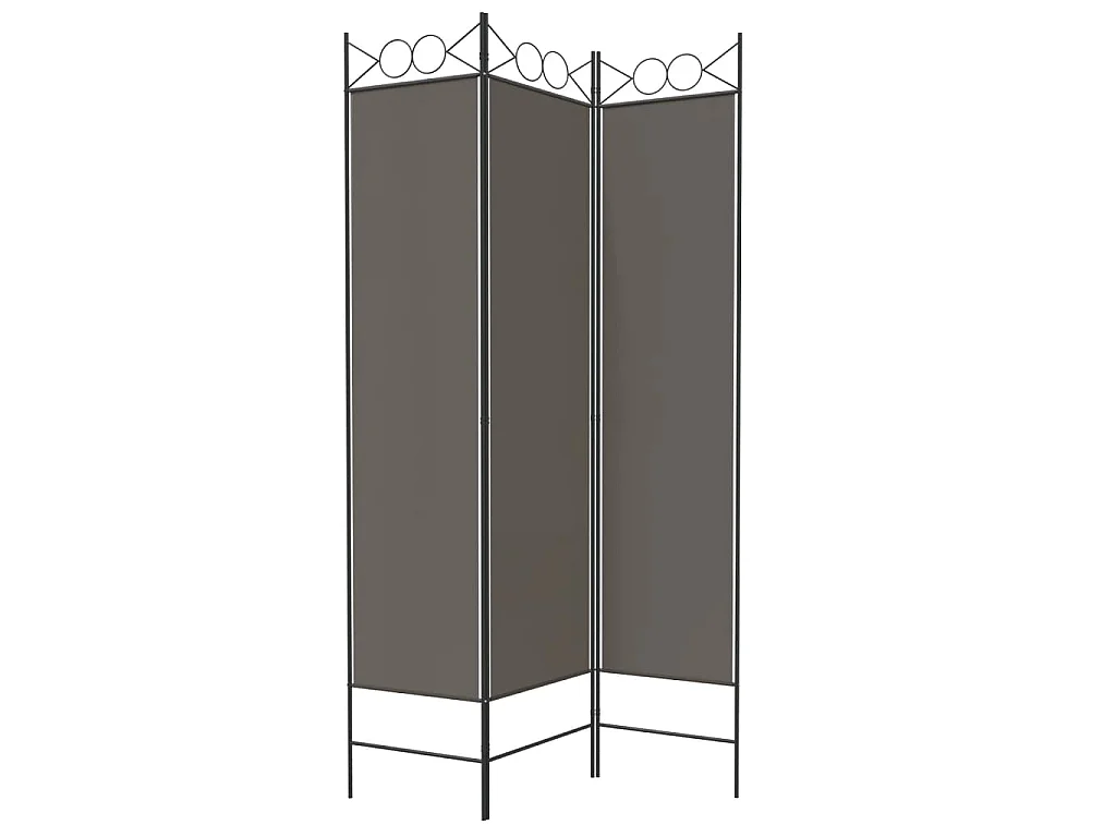 Paravent 3 panneaux Anthracite 120x220 cm Tissu