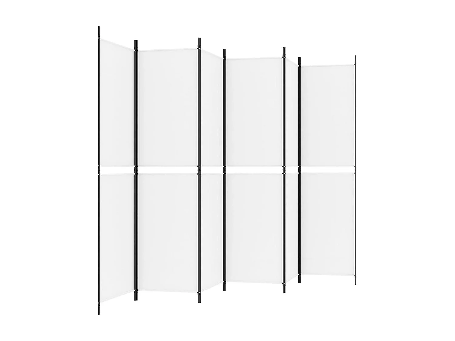 Cloison de séparation 6 panneaux Blanc 300x200 cm Tissu