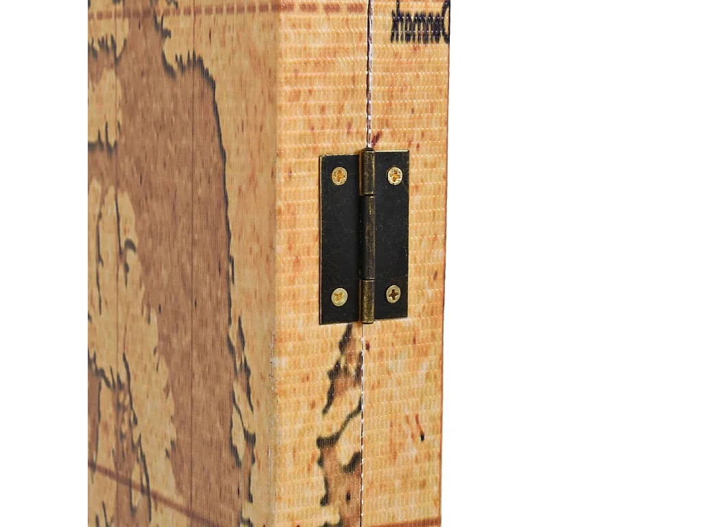 Cloison de séparation pliable 120 x 170 cm Carte du monde Jaune