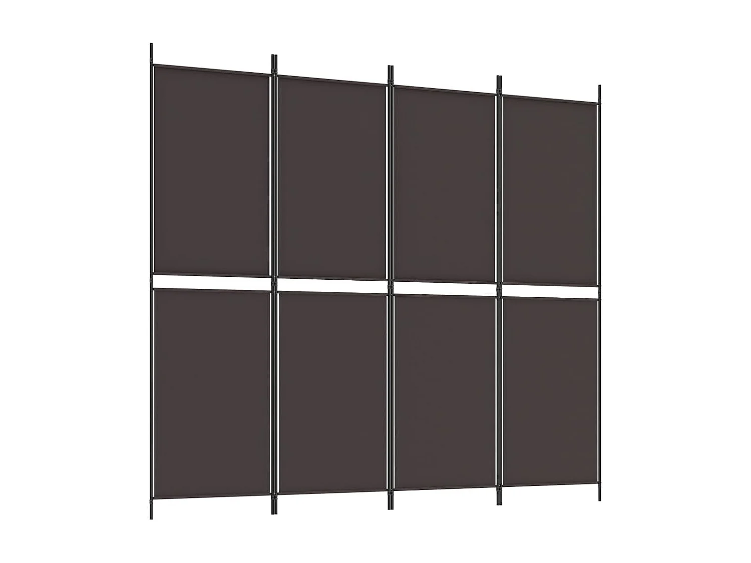 Divisorio a 4 Pannelli Marrone 200x180 cm in Tessuto