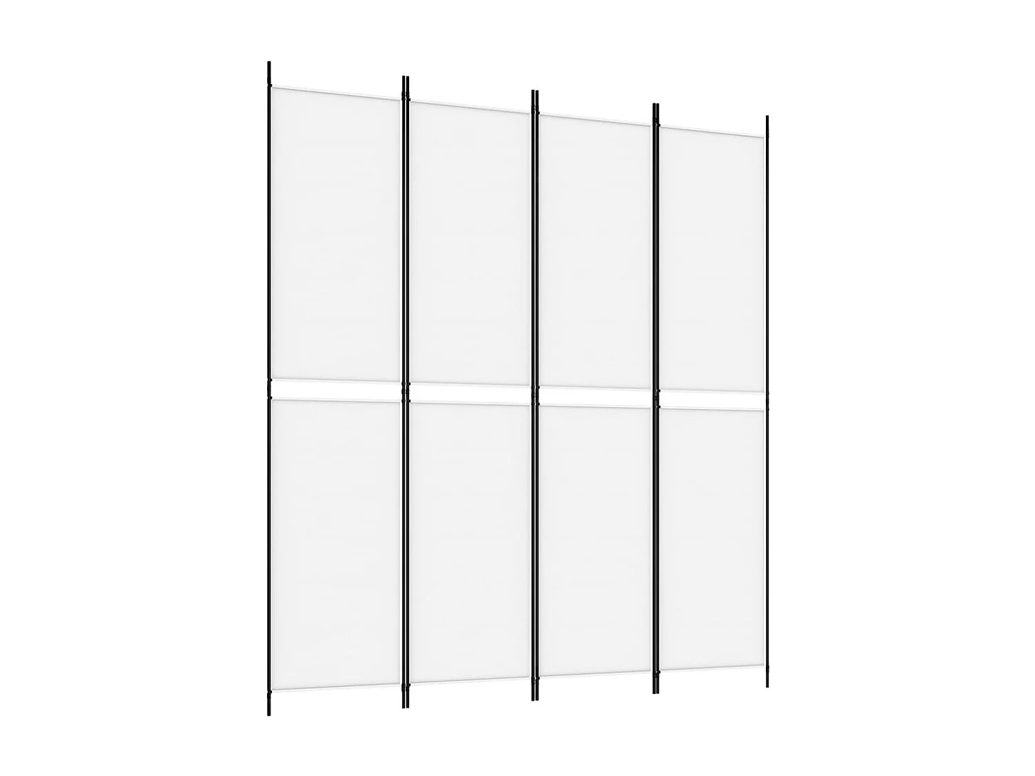 Cloison de séparation 4 panneaux Blanc 200x220 cm Tissu