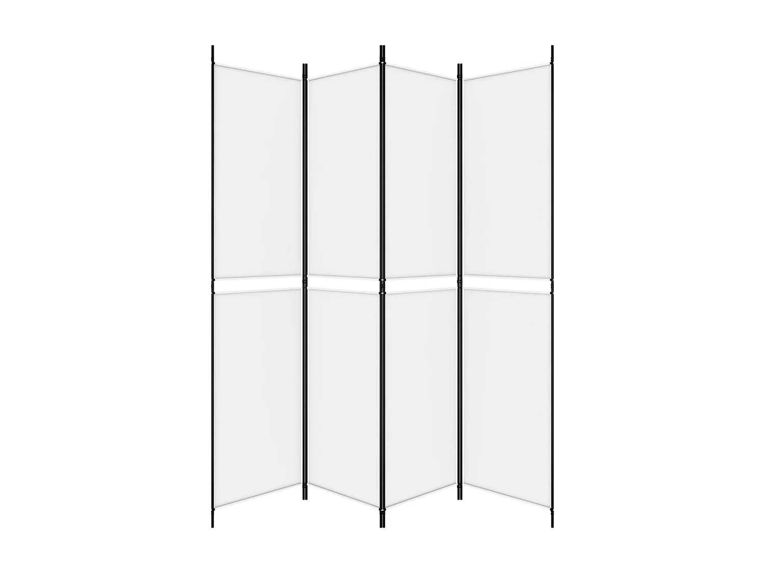 Divisorio a 4 Pannelli Bianco 200x220 cm Tessuto