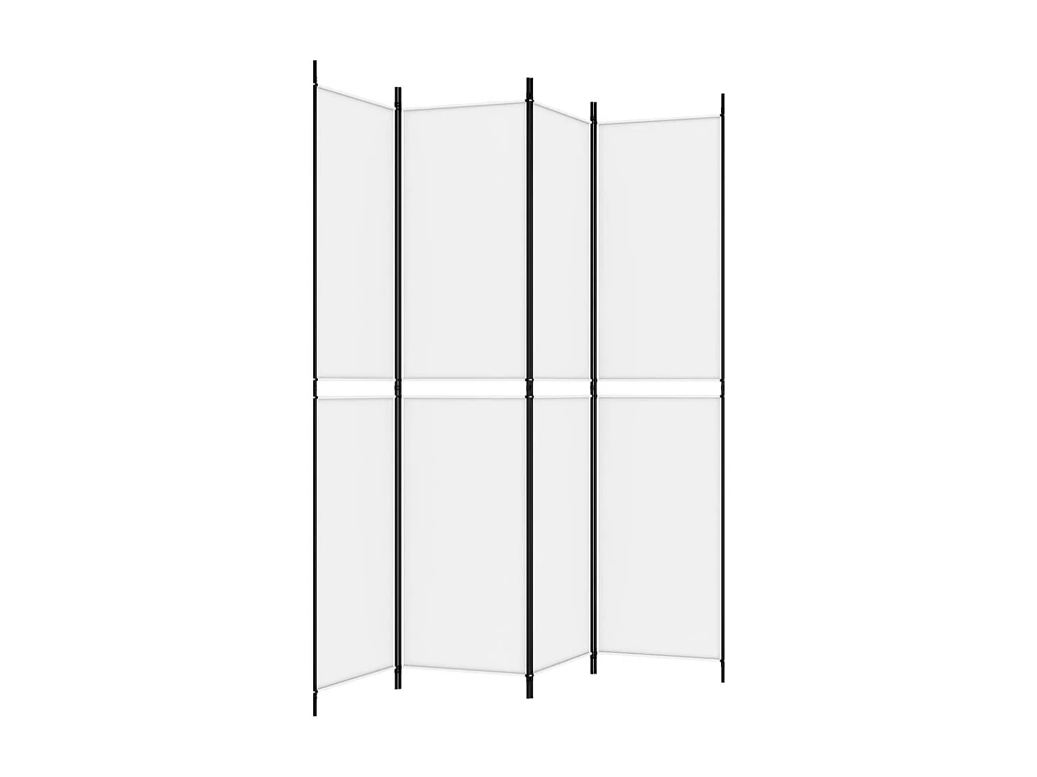Divisorio a 4 Pannelli Bianco 200x220 cm Tessuto