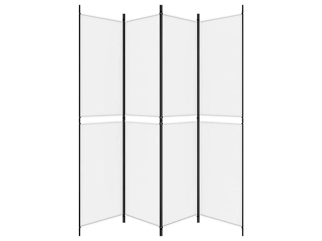 Paravent 4 panneaux Blanc 200x220 cm Tissu