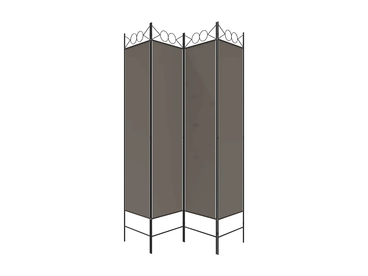 Cloison de séparation 4 panneaux Anthracite 160x220 cm Tissu