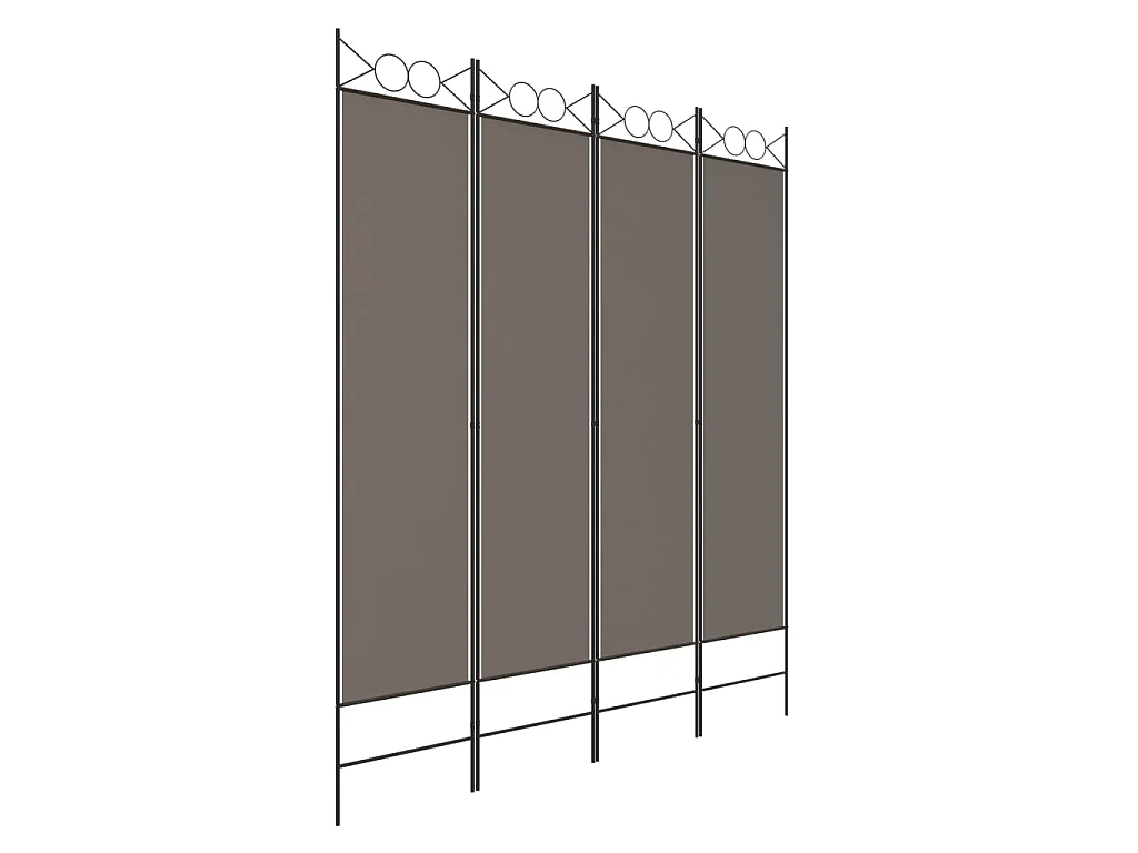 Cloison de séparation 4 panneaux Anthracite 160x220 cm Tissu