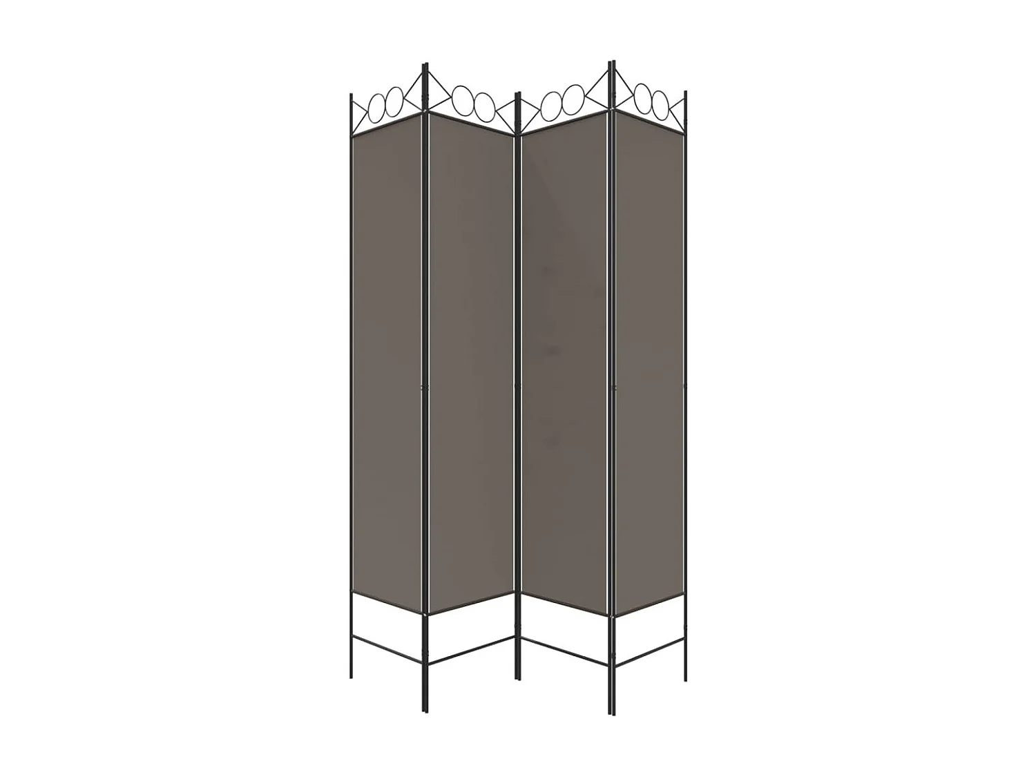 Cloison de séparation 4 panneaux Anthracite 160x200 cm Tissu