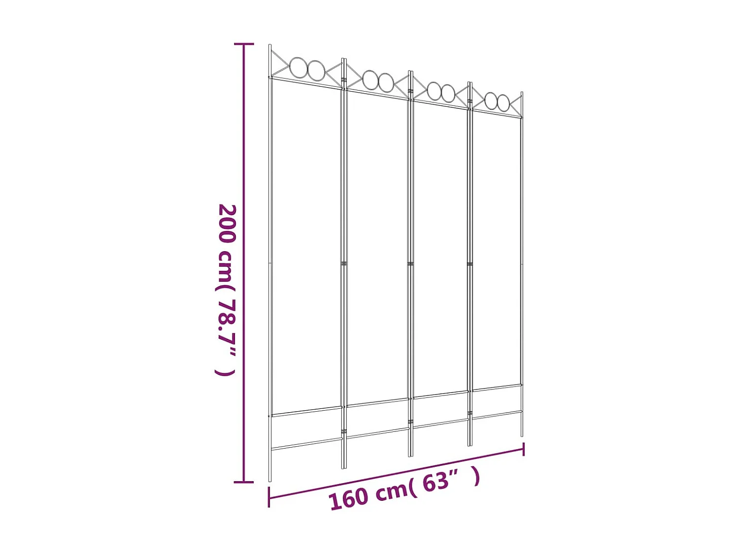 Cloison de séparation 4 panneaux Anthracite 160x200 cm Tissu