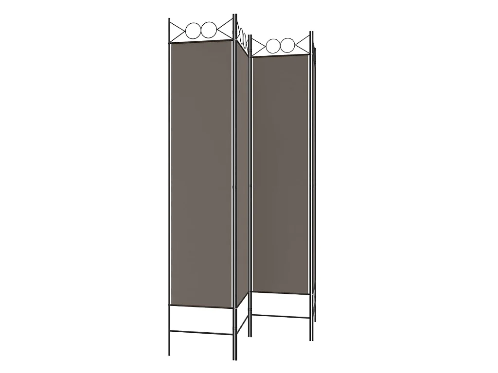 Divisorio a 4 Pannelli Antracite 160x200 cm Tessuto
