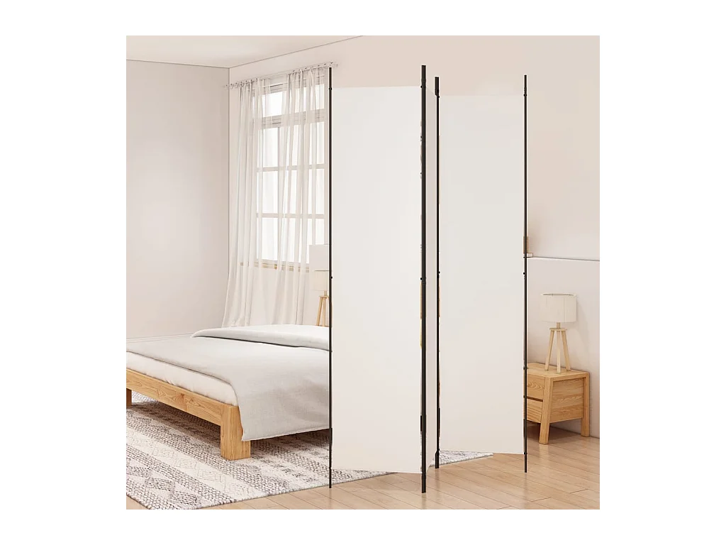 Kamerscherm met 3 panelen 150x220 cm stof wit