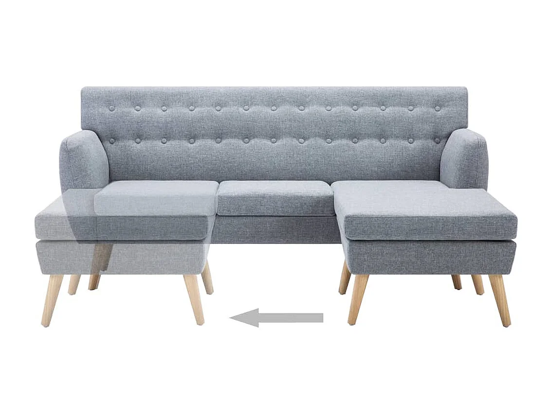 Canapé d'angle revêtement en tissu 171,5x138x81,5 cm gris clair
