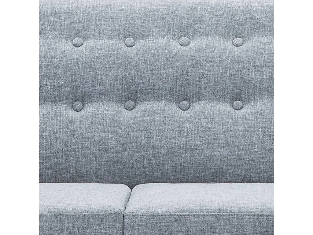 Divano a L Rivestito in Tessuto 171,5x138x81,5 cm Grigio Chiaro