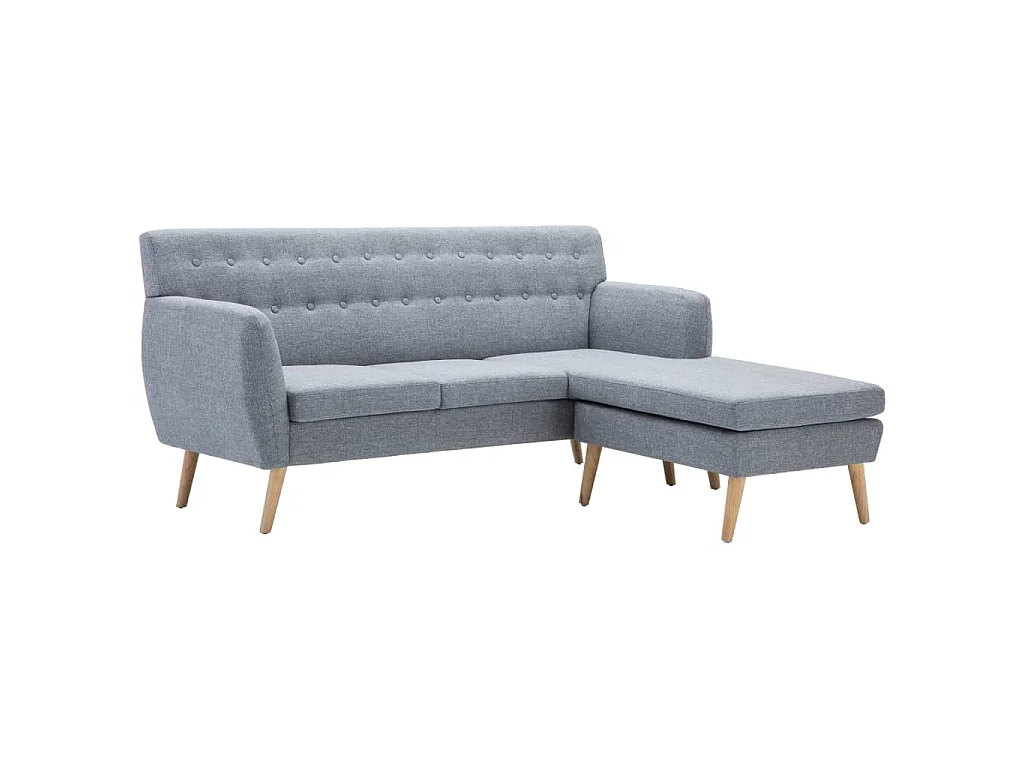 Canapé d'angle revêtement en tissu 171,5x138x81,5 cm gris clair
