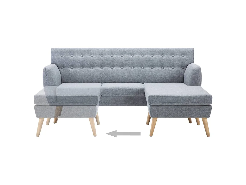 Canapé d'angle revêtement en tissu 171,5x138x81,5 cm gris clair