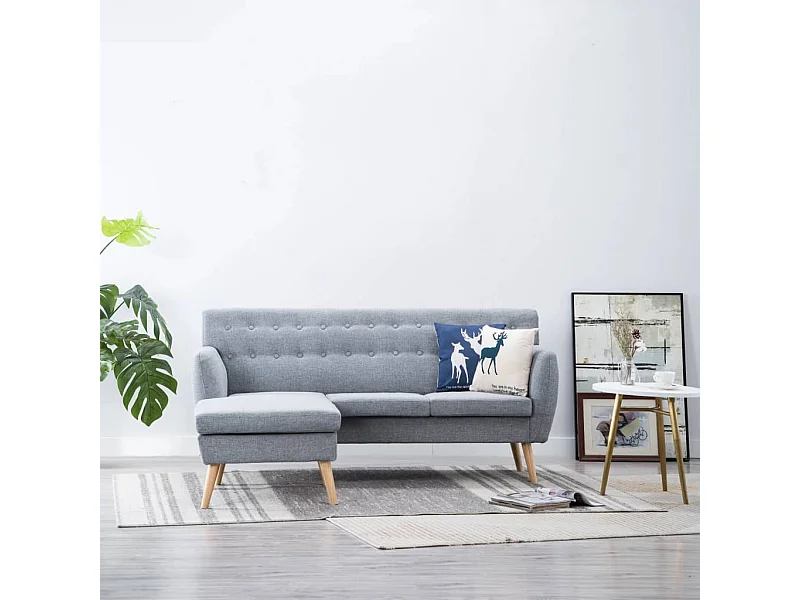 Canapé d'angle revêtement en tissu 171,5x138x81,5 cm gris clair