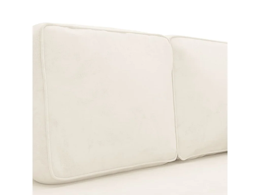 Chaise longue avec coussins et traversin crème velours