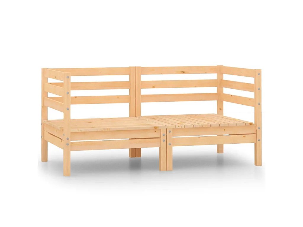 Garten-Ecksofas 2 Stk. Massivholz Kiefer