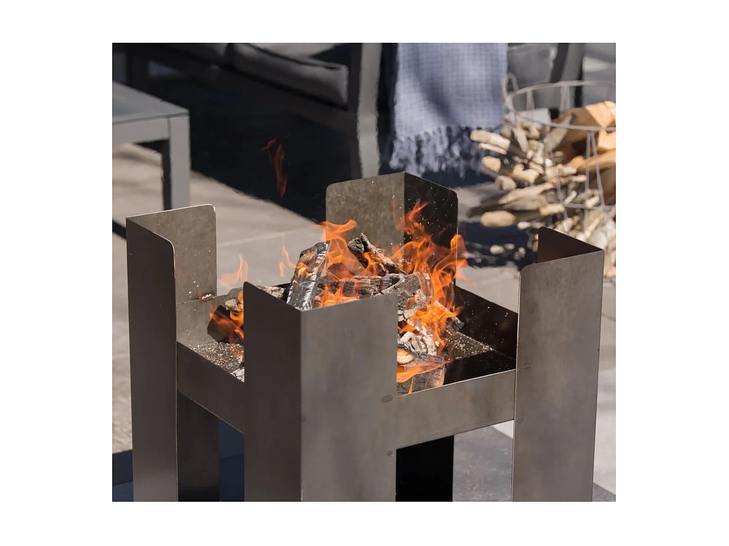 Braciere Hollola in Acciaio Grigio