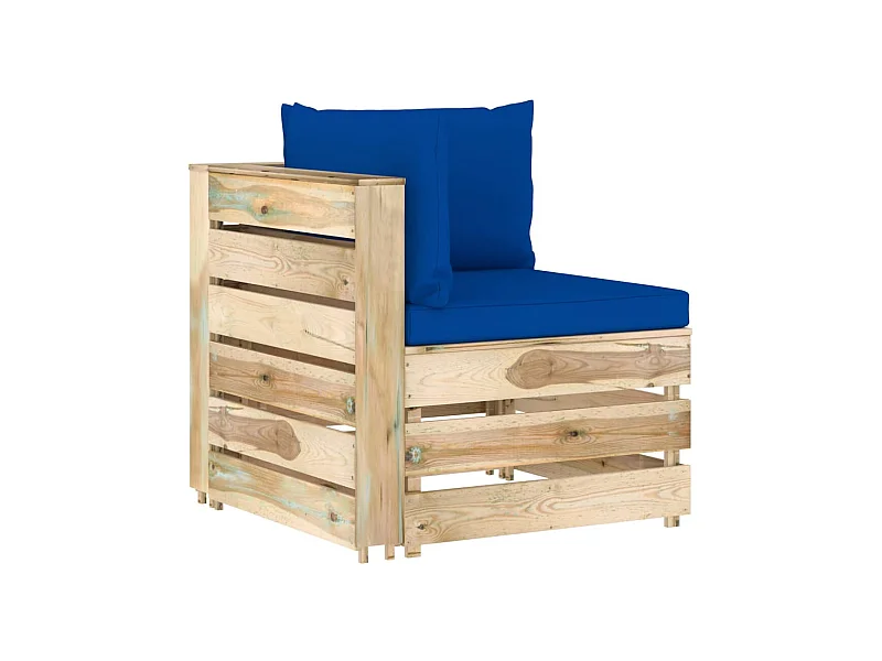 Canapé d'angle sectionnel avec coussins Bois imprégné de vert