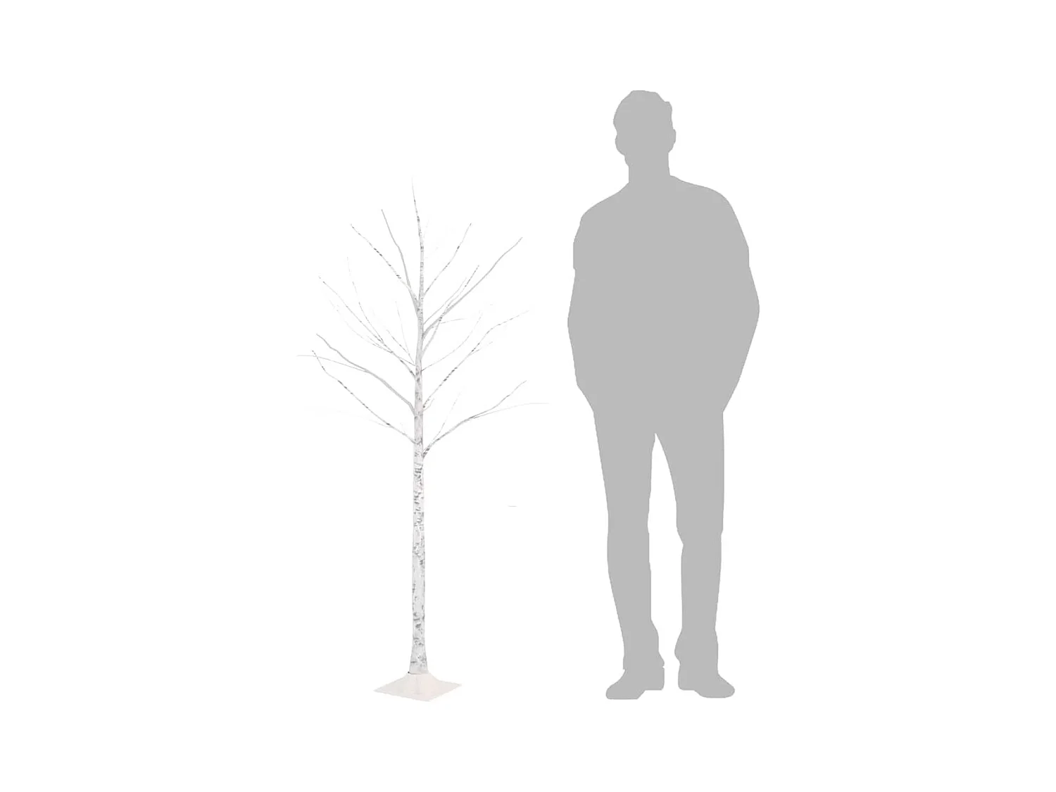 Bouleau blanc à LED 72 LED Blanc chaud 150 cm