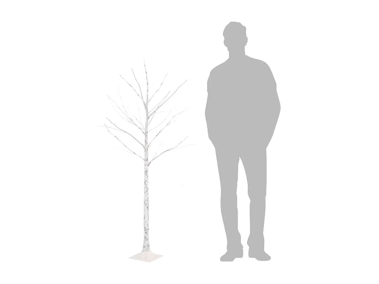 Árvore c/ 72 luzes LED 150 cm bétula branco quente